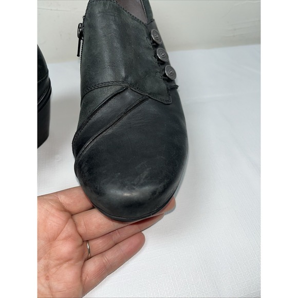 Abeo B.I.O Womens Rikki Black Leather Zip Loafer Bootie Shoes Sz 9.5M Comfort - Picture 15 of 16